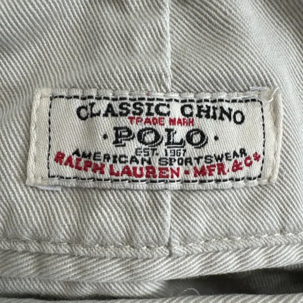 VTG 90s Polo Ralph Lauren Hammond Pant Mens 36x29 Khaki Classic Chino Pleated
